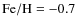 ${\rm Fe/H} = -0.7$