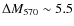 $\Delta M_{570}\sim 5.5$