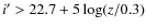 $i^\prime>22.7+5\log(z/0.3)$