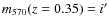 $m_{570}(z=0.35)=i^\prime$
