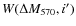 $W(\Delta M_{570},i^\prime)$