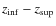 $z_{\rm inf}-z_{\rm sup}$
