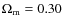 $\Omega _{\rm m}=0.30$