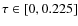 $\tau \in[0,0.225]$