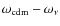 $\omega_{\rm cdm}- \omega_\nu$