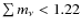 $\sum m_\nu < 1.22$