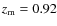 $z_{\rm m}=0.92$