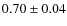 $0.70 \pm 0.04$