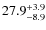 $\rm 27.9^{+3.9}_{-8.9}$