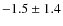 $-1.5 \pm 1.4$