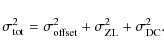 \begin{displaymath}%
\sigma_{\rm tot}^2 = \sigma_{\rm offset}^2 + \sigma_{\rm ZL}^2 +
\sigma_{\rm DC}^2.
\end{displaymath}