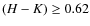 $(H-K)\ge 0.62$