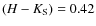 $(H-K_{\rm S})=0.42$