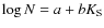 $\log N = a + b K_{\rm S} $