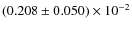 $(0.208\pm 0.050)\times 10^{-2}$