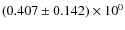 $(0.407\pm 0.142)\times 10^{0}$