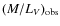 $(M/L_V)_{\rm obs}$