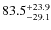 $\rm 83.5_{-29.1}^{+23.9}$