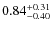 $\rm0.84_{-0.40}^{+0.31}$