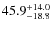 $\rm 45.9_{-18.8}^{+14.0}$