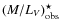 $(M/L_V)_{\rm obs}^\star$