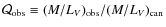 $\mathcal{Q}_{\rm obs}\equiv (M/L_V)_{\rm obs}/(M/L_V)_{\rm can}$