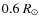 $0.6~R_{\odot}$