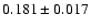 $0.181\pm0.017$