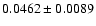 $0.0462\pm0.0089$