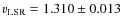 $v_{\rm LSR}=1.310\pm0.013$