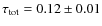 $\tau_{\rm tot}=0.12\pm0.01$