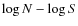 $\log N - \log S$