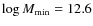 $\log M_{\rm min} = 12.6$