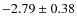 $-2.79 \pm 0.38$