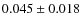 $0.045 \pm 0.018$