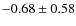 $-0.68 \pm 0.58$