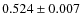 $0.524 \pm 0.007$