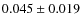 $0.045 \pm 0.019$