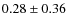 $0.28 \pm 0.36$