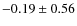 $-0.19 \pm 0.56$