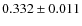 $0.332 \pm 0.011$