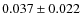 $0.037 \pm 0.022$