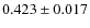 $0.423 \pm 0.017$