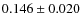 $0.146 \pm 0.020$