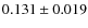 $0.131 \pm 0.019$