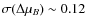 $\sigma(\Delta\mu_B) \sim0.12$