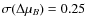 $\sigma(\Delta\mu_B)=0.25$