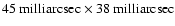 $45~{\rm milliarcsec}\times 38~{\rm milliarcsec}$
