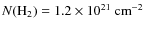 $N({\rm H_2})=1.2 \times 10^{21}~{\rm cm^{-2}}$