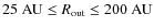 $25~{\rm AU} \leq R_{\rm out} \leq 200~{\rm AU}$